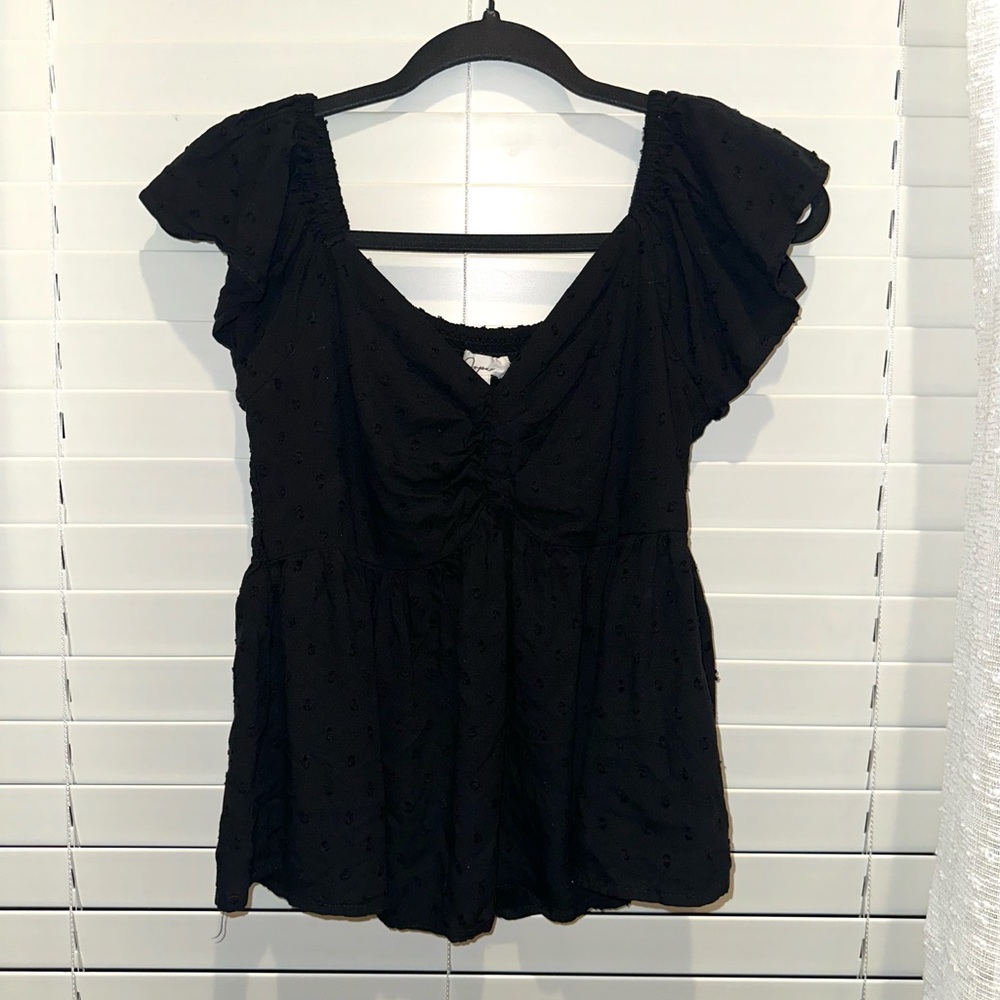 peplum short sleeve top